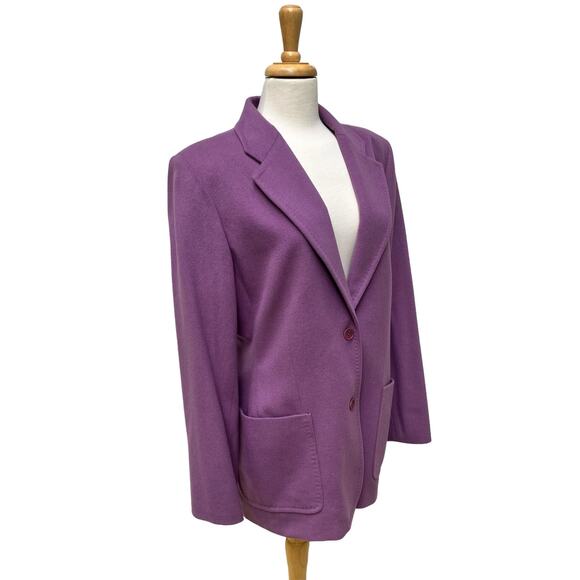 Kate Hill Blazer Jacket Sz 14 Wool Cashmere Purple Careerwear Academia Old Money - Picture 7 of 13